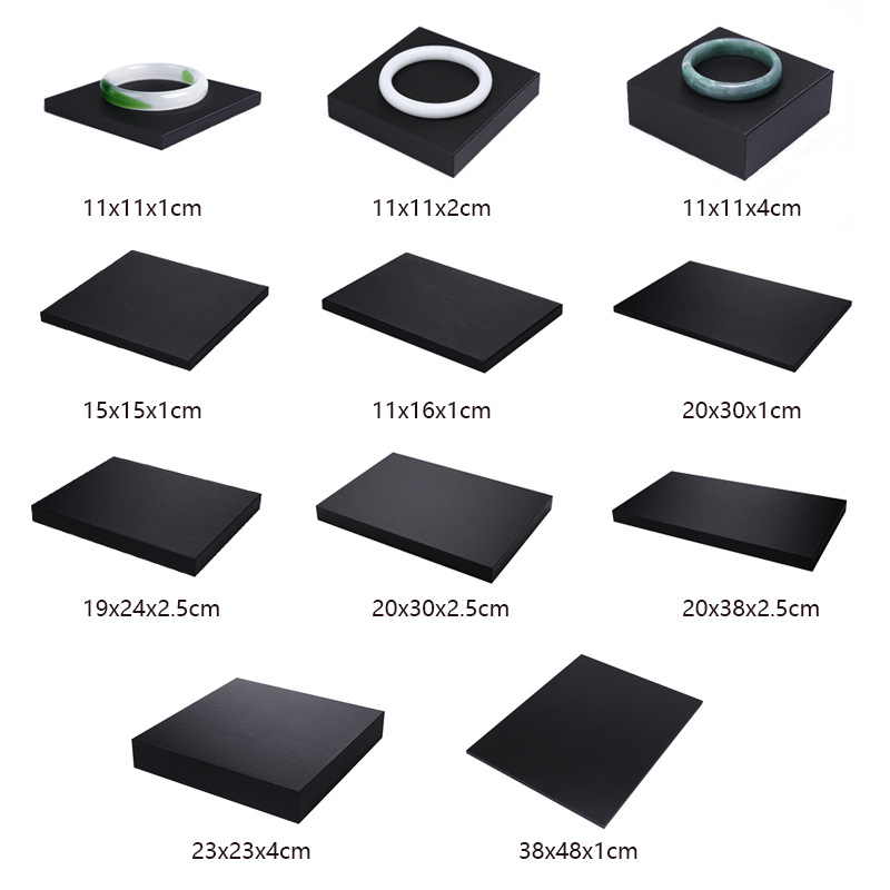 Display Risers Set - Black PU Leather Jewelry Display Riser