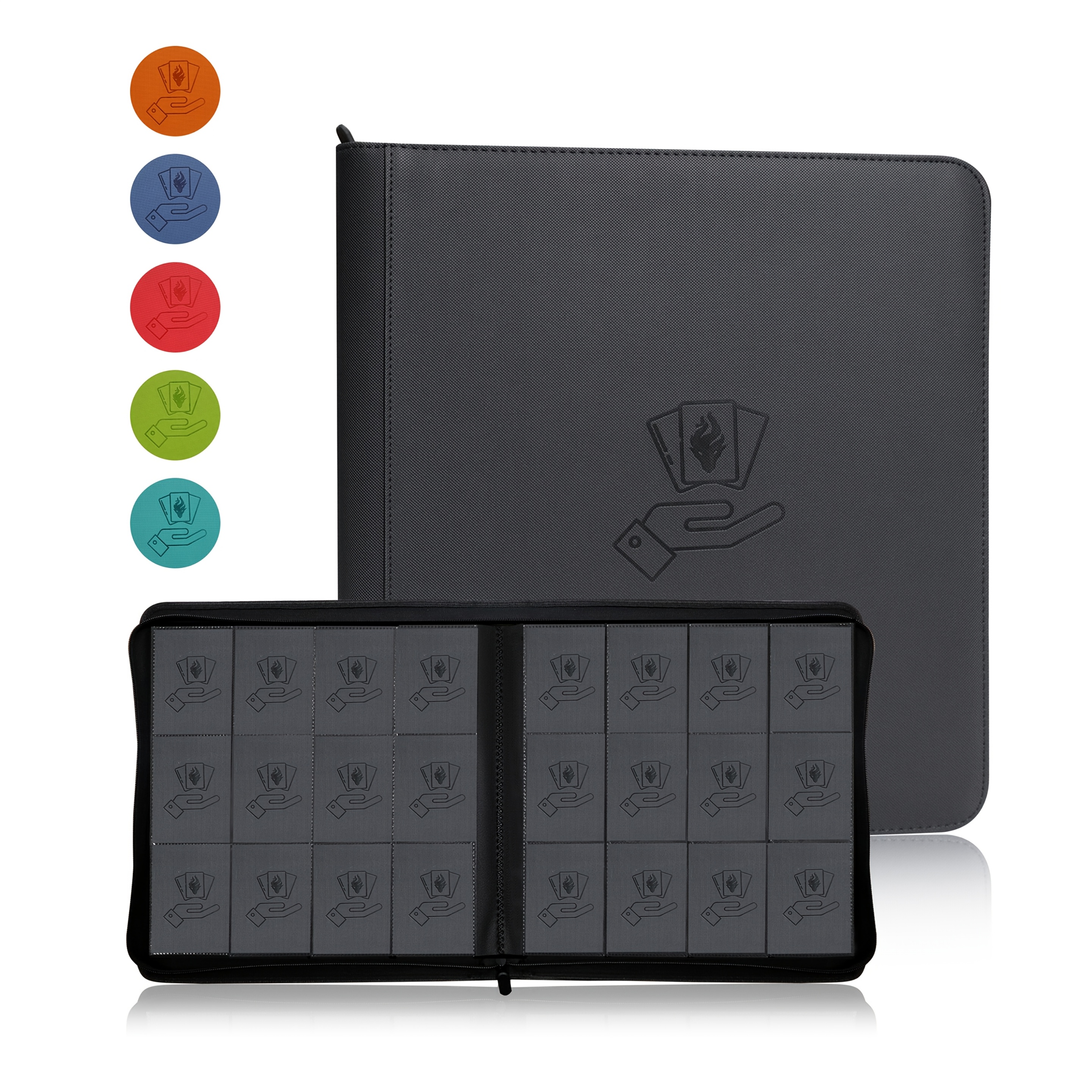 Trading Card Binder - 12 Pockets Trading Card Zipper Binder