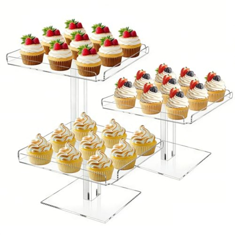 3 Tiered Serving Tray Set for  - огляд і ціна Display Risers Set