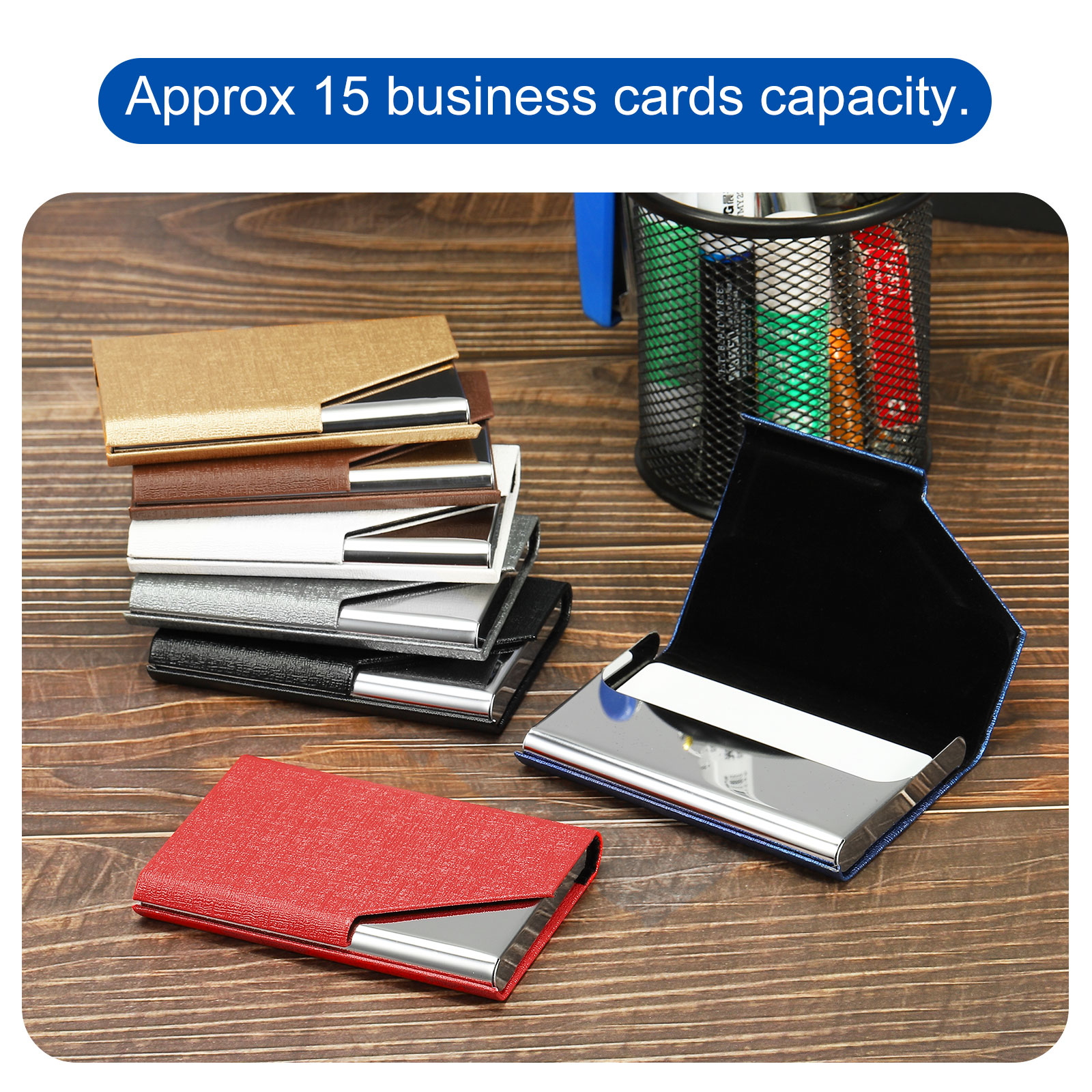 1/2Pcs Business Card Holder PU - огляд і ціна Card Top Loader
