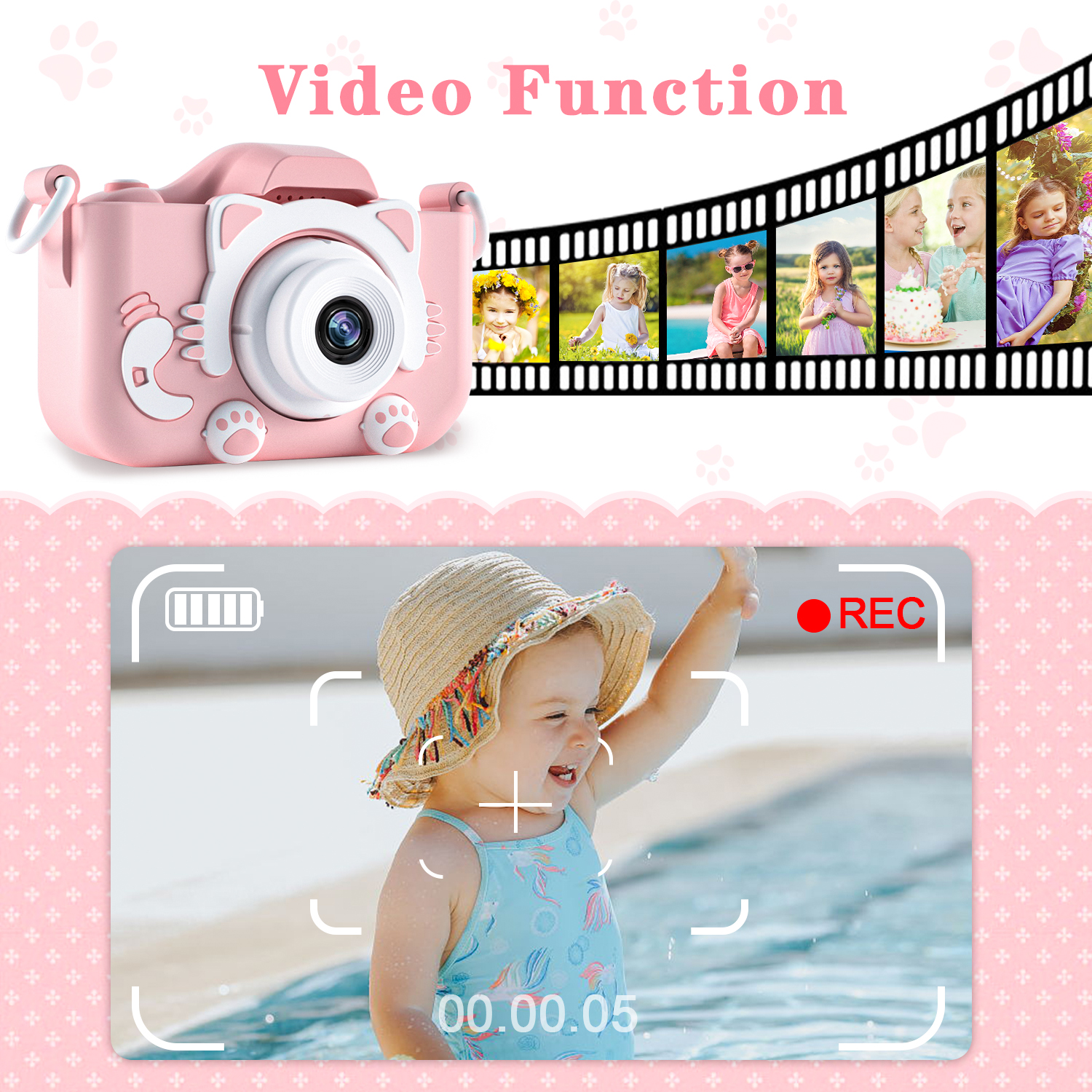 Kids Camera for Girls 1080P HD - огляд і ціна Graded Card Display