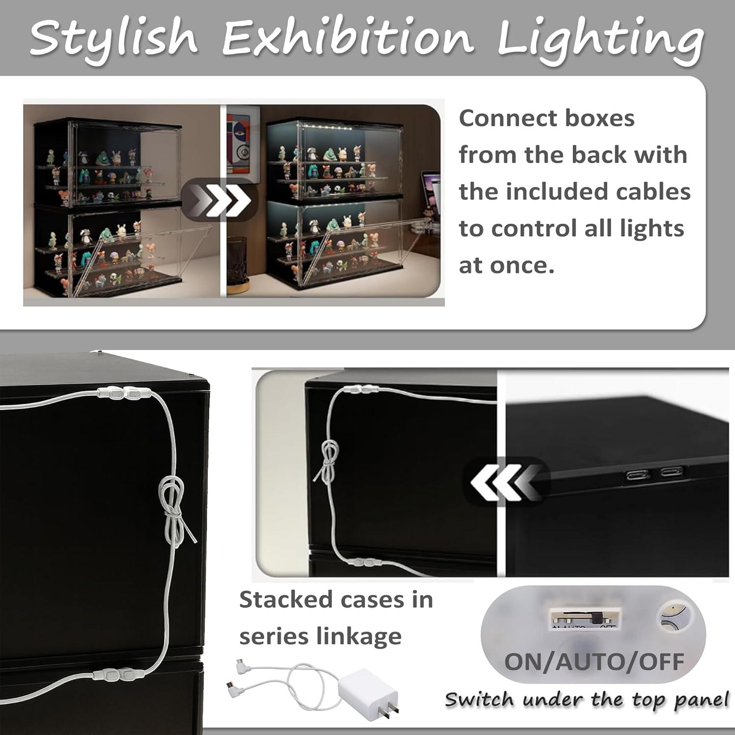 3-Tier Stackable LED Display C - огляд і ціна Display Case Acrylic